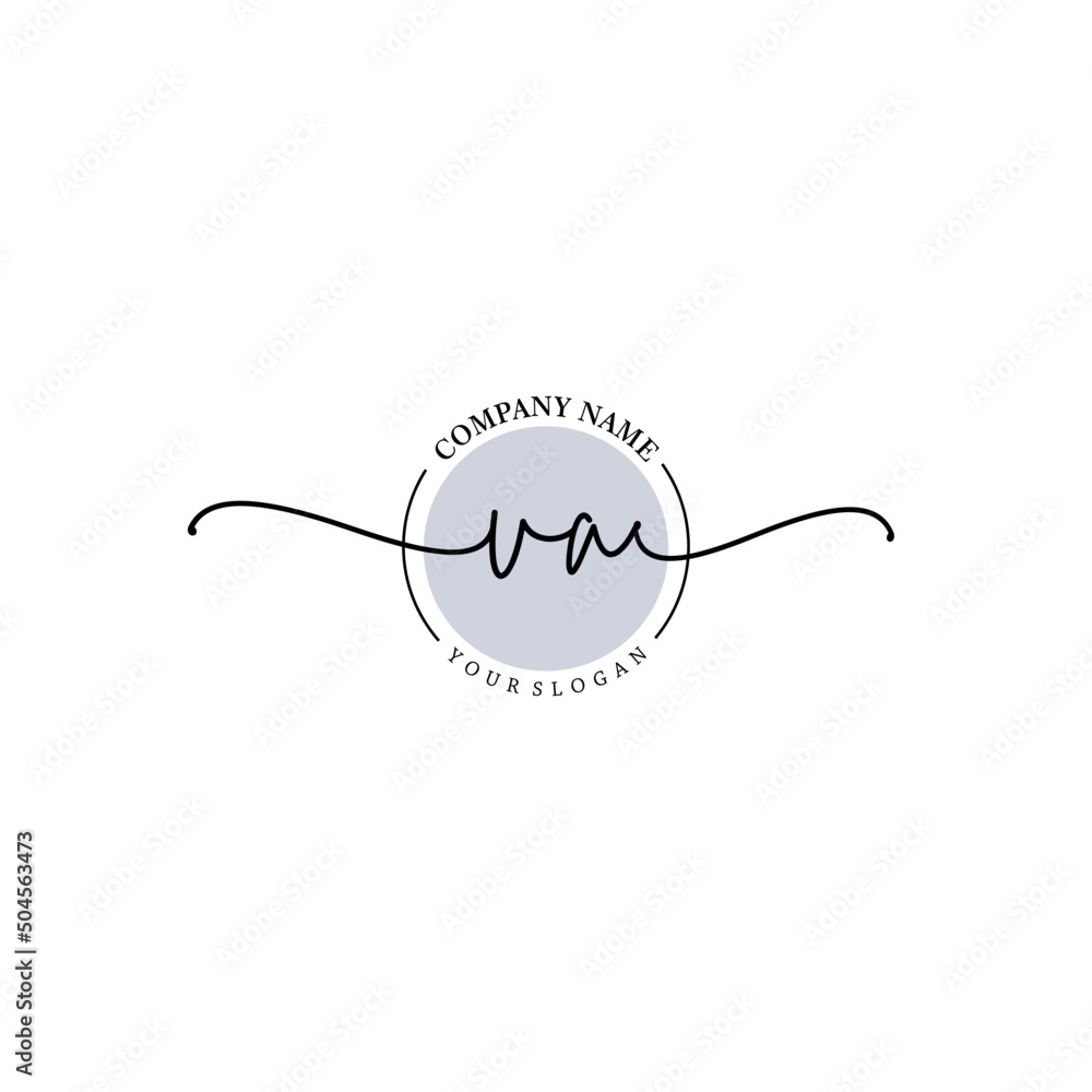 VA signature logo template vector VA signature logo template vector