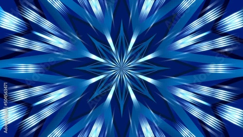 blue abstract background, stars and rays, loop