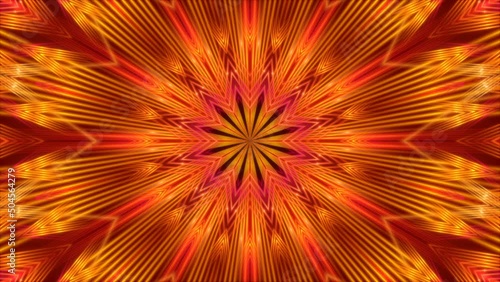 motion gold rays and flashing light on red background, loop