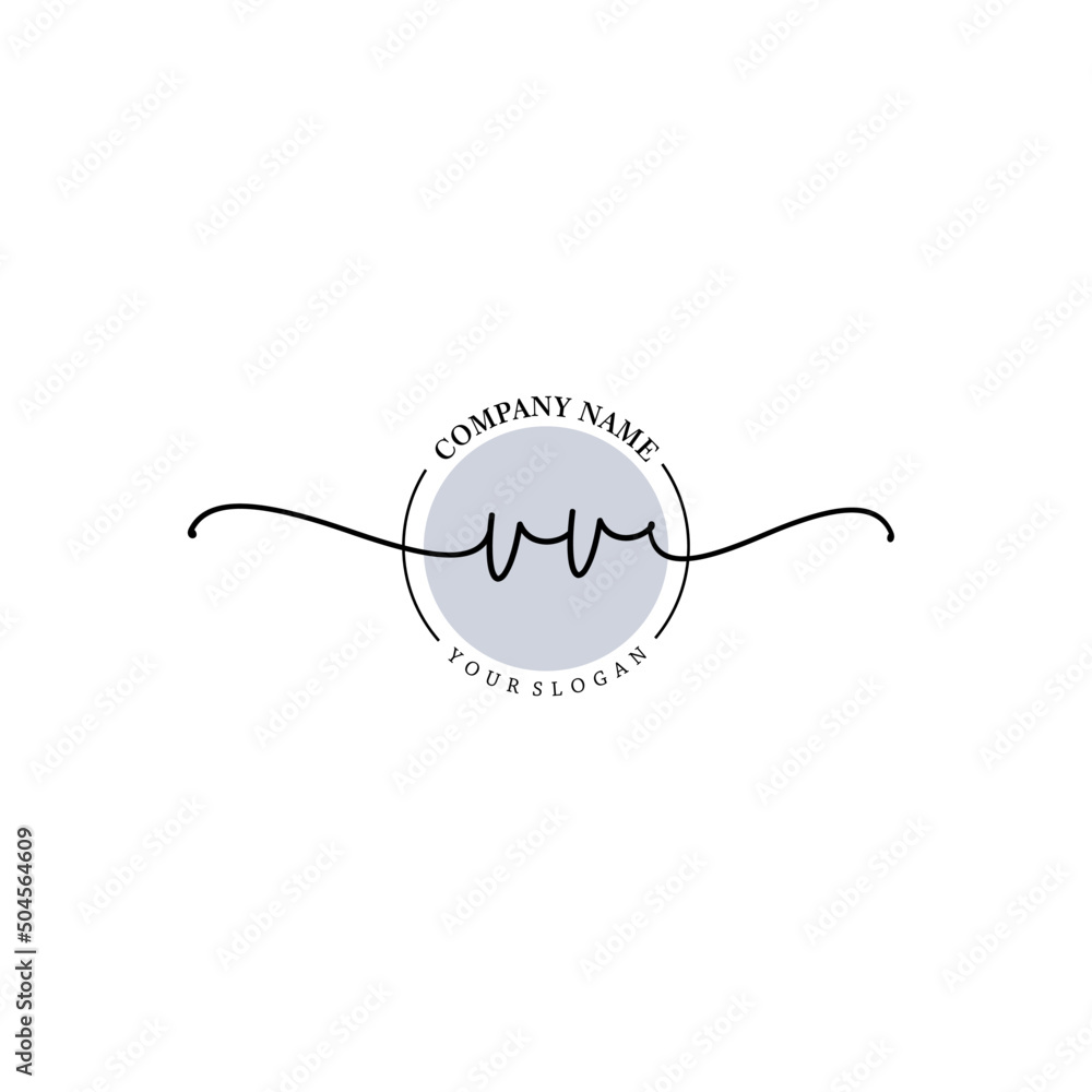 Obraz premium VV signature logo template vector