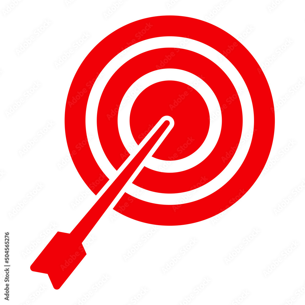 The Keyword Targeting Related Glyph icon is red. Isolated on a White Background The Keyword Targeting Related Glyph icon is red. Isolated on a White Background