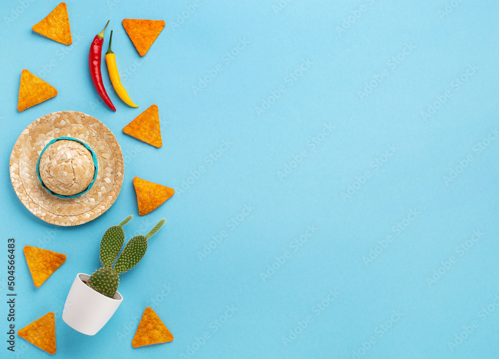 Cinco de Mayo (Fifth of May) celebration concept. Mexican background fiesta holiday time. - obrazy, fototapety, plakaty 