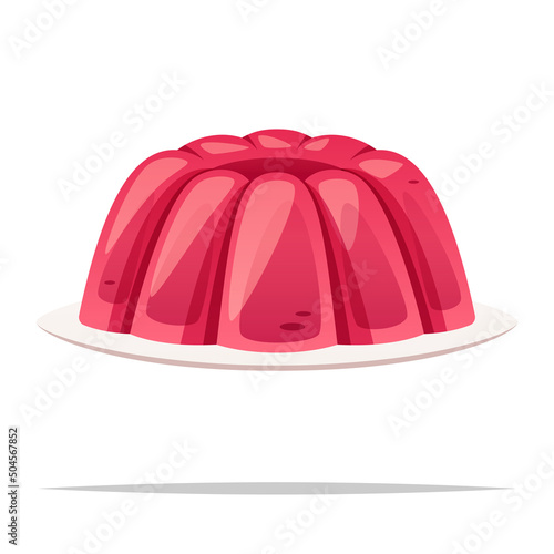 Jelly pudding vector isolated illustration