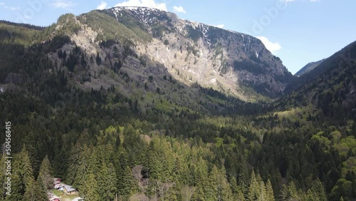 Aerial view of Rila Mountain near Kirilova Polyana (Cyril meadow ), Kyustendil region, Bulgaria photo