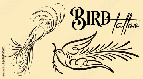 Birds Silhouette on Branch Vector, Birds in love Silhouette, Wall Decals, Couple of Birds in Love, Art Decoration, Wall Decor, Birds Silhouette on branch isolated on creme background, romantic