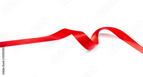 Red ribbons isolated on white background