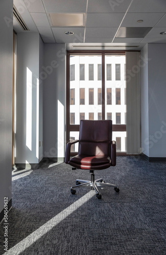 Office Chair in Empty Office in Downtown office building