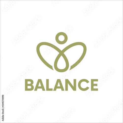 Abstract geometric logotype linear icon balance people