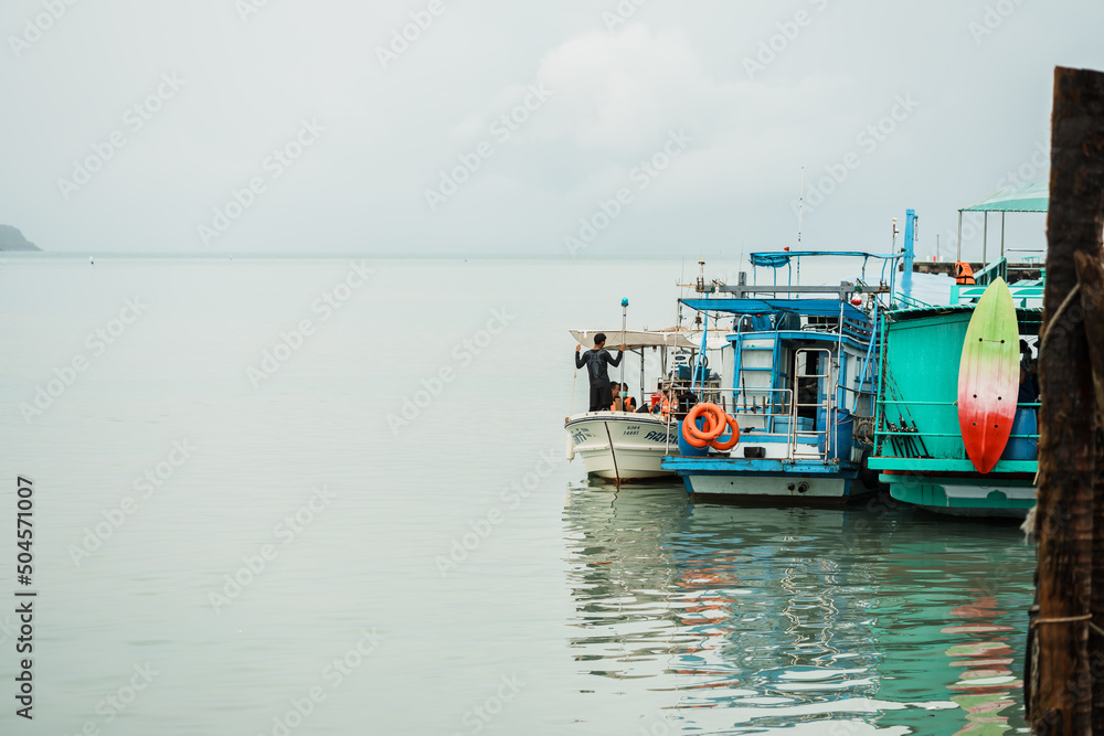 Tart ,THAILAND - may 01 :On May 01,2021, View of Thammachat Pier, Trat Province .