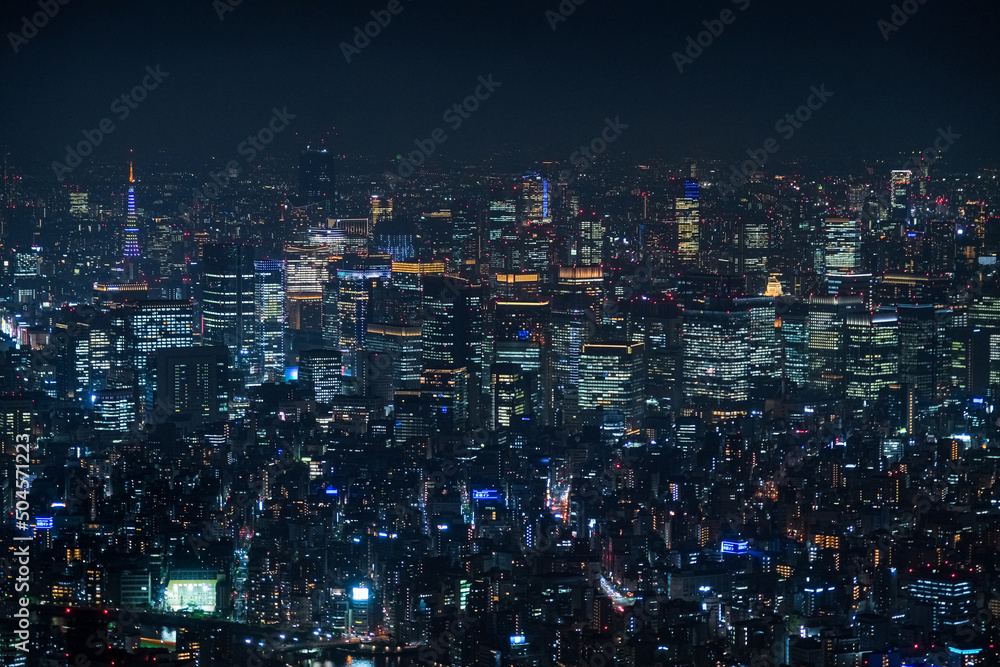 東京都 東京スカイツリー展望台（展望回廊）から見る丸の内方面の夜景