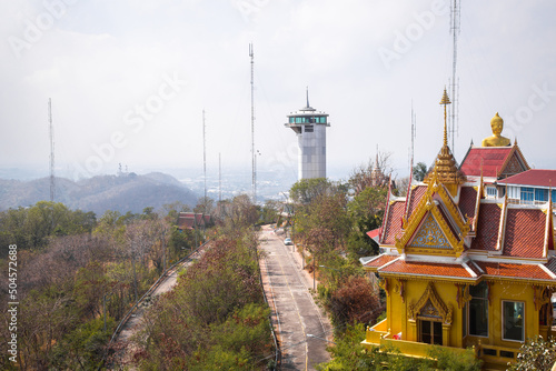 Wat Khiriwong temple on top of the mountain in Nakhon Sawan, Thailand photo