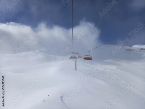 Ski Lift with clouds 