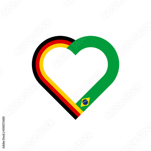 unity concept. heart ribbon icon of germany and brazil flags. vector illustration isolated on white background