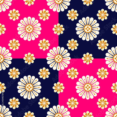 flower pattern design on a bright background very beautiful seamless for Decorations, wallpaper, wrapping paper, fabrics, backdrops and more.clothing,wrapping,batik,fabric,Vector illustration.embroide photo