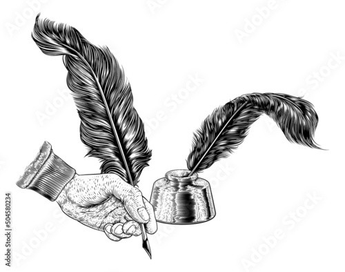 Quill Feather Ink Pen Hand ...