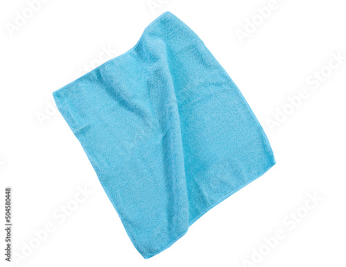 blue towel soft and clean isolated, Towel isolated on white background, blue napkin isolated