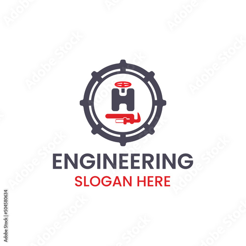 Engineering ball valve H letter logo vector. Perfect for use in construction, engineering, plumbing and more.