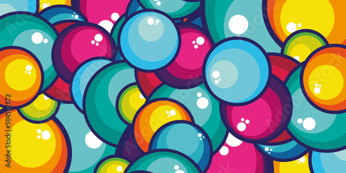 Tablou pe pânză Vector colorful design bubbles background