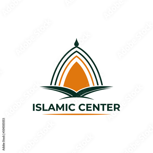 Islamic Knowledge Book With Mosque Logo Template, Design Vector, Concept Design, Creative Symbol, Icon