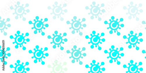 Light Blue  Green vector background with covid-19 symbols.