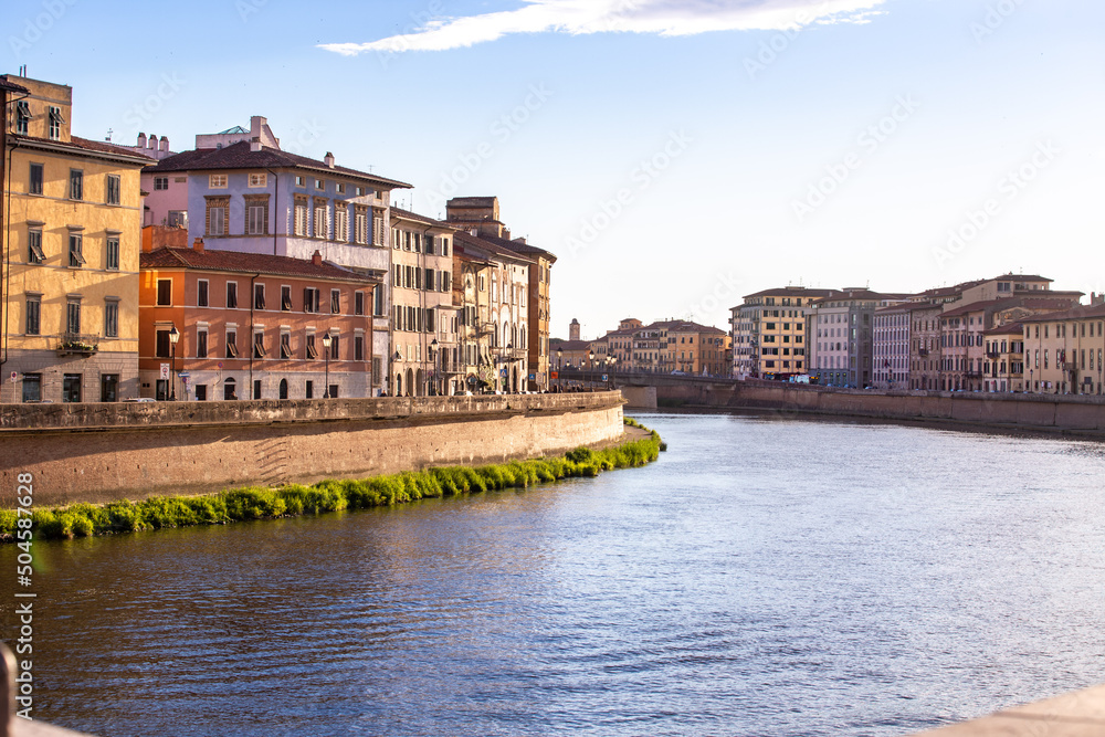 Pisa, Italy. Arno river. the sunset