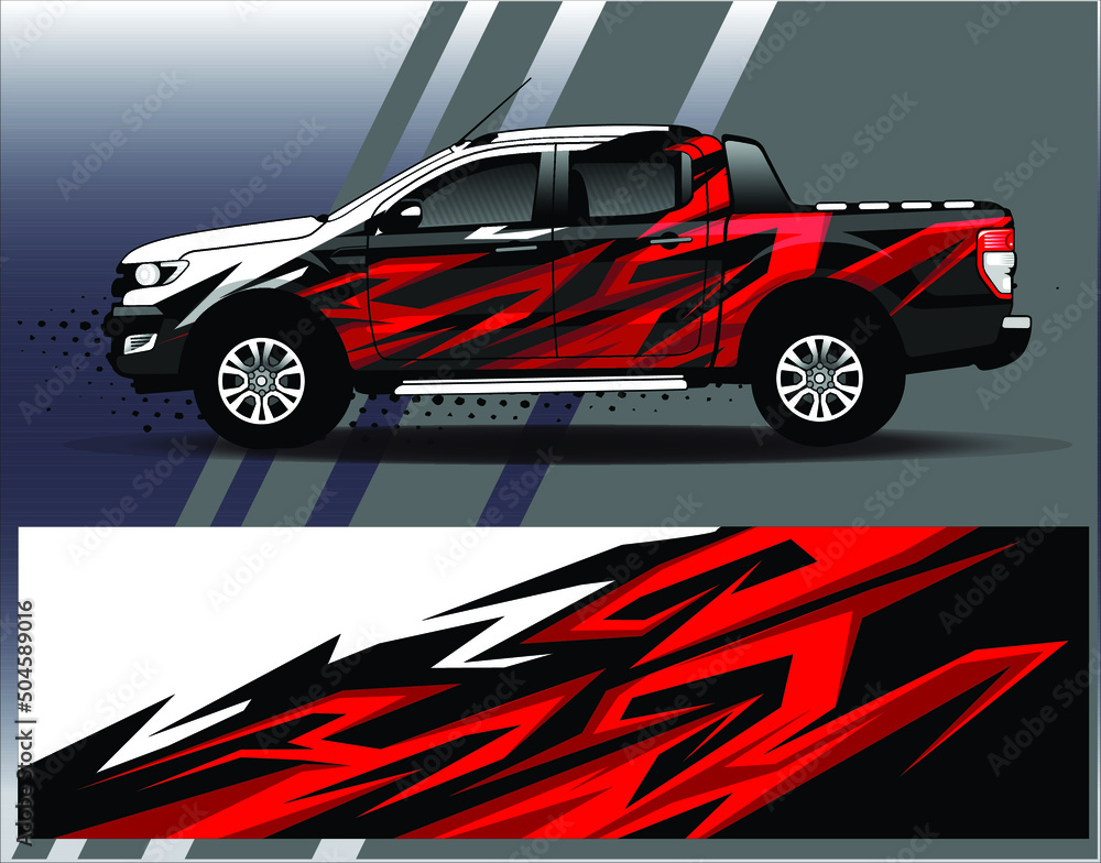 Graphic abstract stripe racing background designs for vehicle rally race adventure and car racing livery