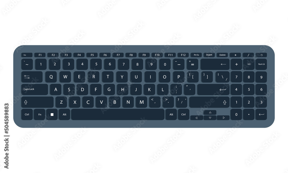 Blue computer keyboard isolated on white background Blue computer keyboard isolated on white background