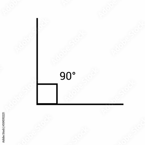 90 degree angle icon in mathematics