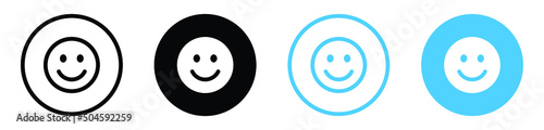 smile face icon button, happy emoticon - feedback sign symbol