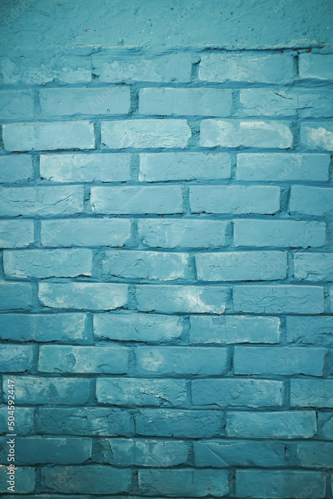 Obraz premium detail show of old blue brick wall