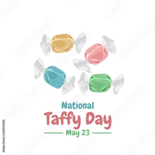 Vector illustration, salt water Taffy isolated on a white background, as a national Taffy day template. photo