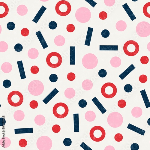 Pink, red, and navy circles...
