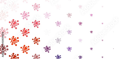 Light Pink, Yellow vector backdrop with virus symbols.