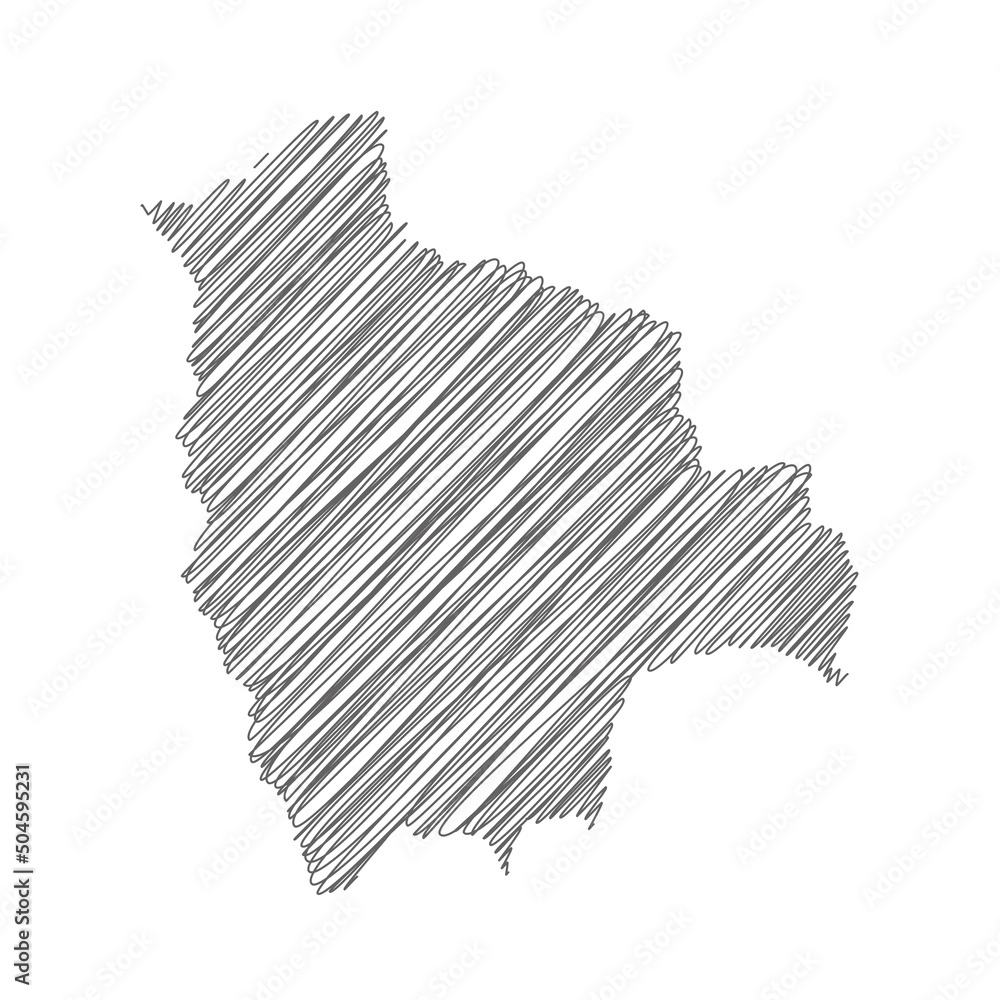 vector illustration of scribble drawing map of Bolivia vector illustration of scribble drawing map of Bolivia