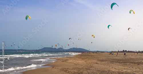 Kitesurf in Sant Pere Pescador Beach, Catalonia photo