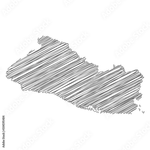 vector illustration of scribble drawing map of El Salvador