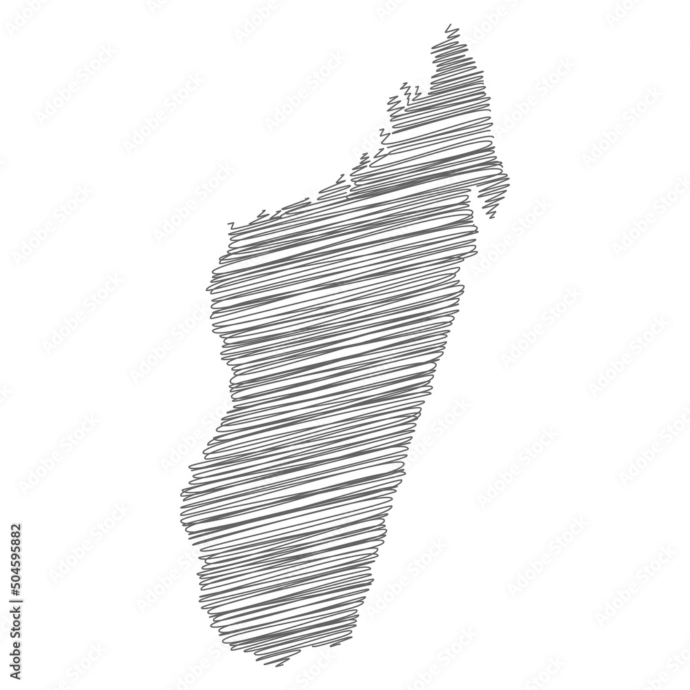 vector illustration of scribble drawing map of Madagascar vector illustration of scribble drawing map of Madagascar