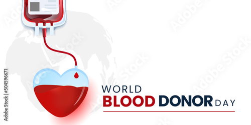 Blood donation illustration concept with blood bag. World blood donor day.
