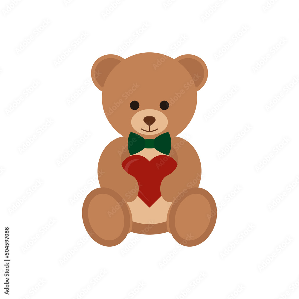 Teddy bear with heart icon. Vector illustration. Teddy bear with heart icon. Vector illustration.