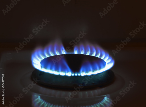 Selective focus close up photo of gas stove burner