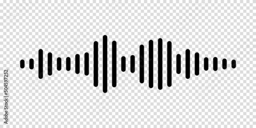 Black sound waves of the equalizer isolated on transparent background. Vector clipart Illustration