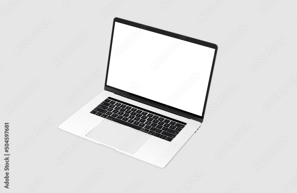 Realistic flying laptop mockup blank Realistic flying laptop mockup blank