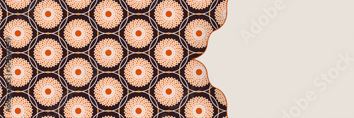 Islamic Arabic White Luxury Arabesque Pattern Background with Elegant Golden Border