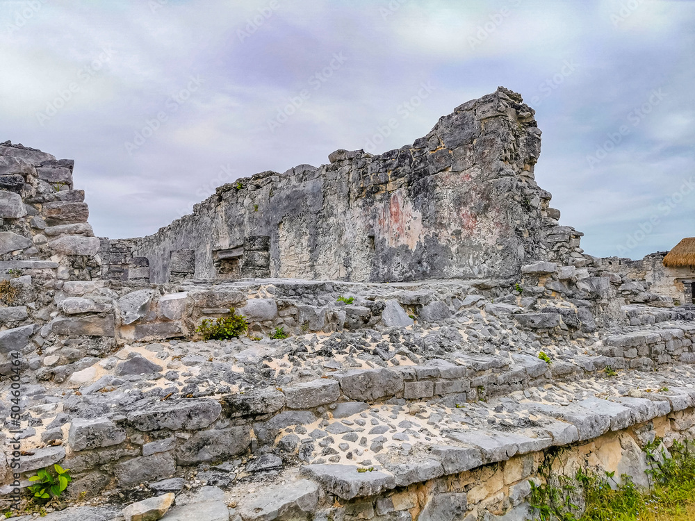 Ancient Tulum ruins Mayan site temple pyramids artifacts seascape Mexico. Ancient Tulum ruins Mayan site temple pyramids artifacts seascape Mexico.