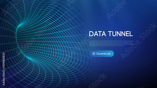 Data bridge vector illustration. Traffic big data and data visualization. Communication network digital technology background.
