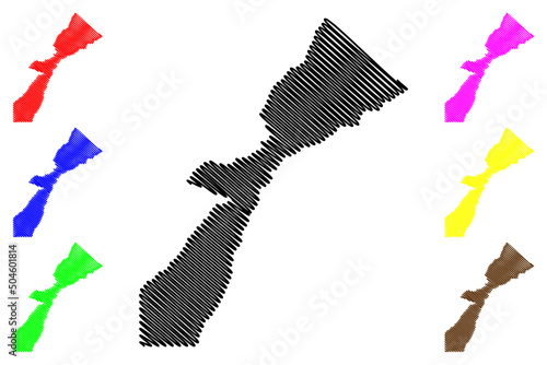 Manoel Urbano municipality (Acre state, Municipalities of Brazil, Federative Republic of Brazil) map vector illustration, scribble sketch Manoel Urbano map