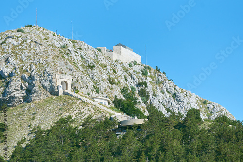 Mountain mausoleum of Petar II Petrovic Njegos in Lovcen National Park in Montenegro photo