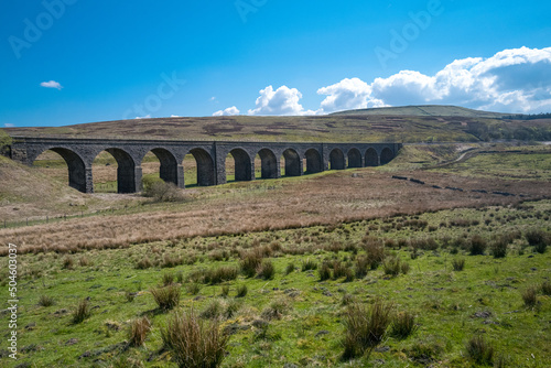 Railway viaduct near Garsdale Station in Dentdale Cumbria photo
