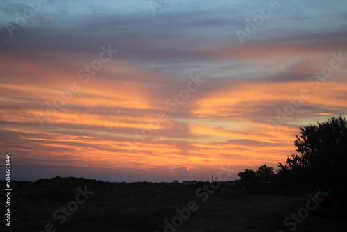 sunset over the field