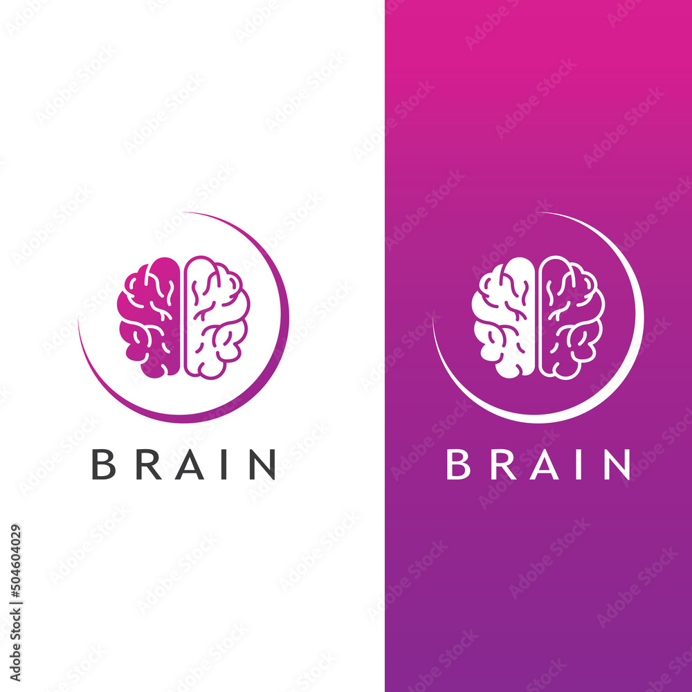 Brain logo. Brain logo with combination of technology and brain part nerve cells, with design concept vector illustration template. Brain logo. Brain logo with combination of technology and brain part nerve cells, with design concept vector illustration template.